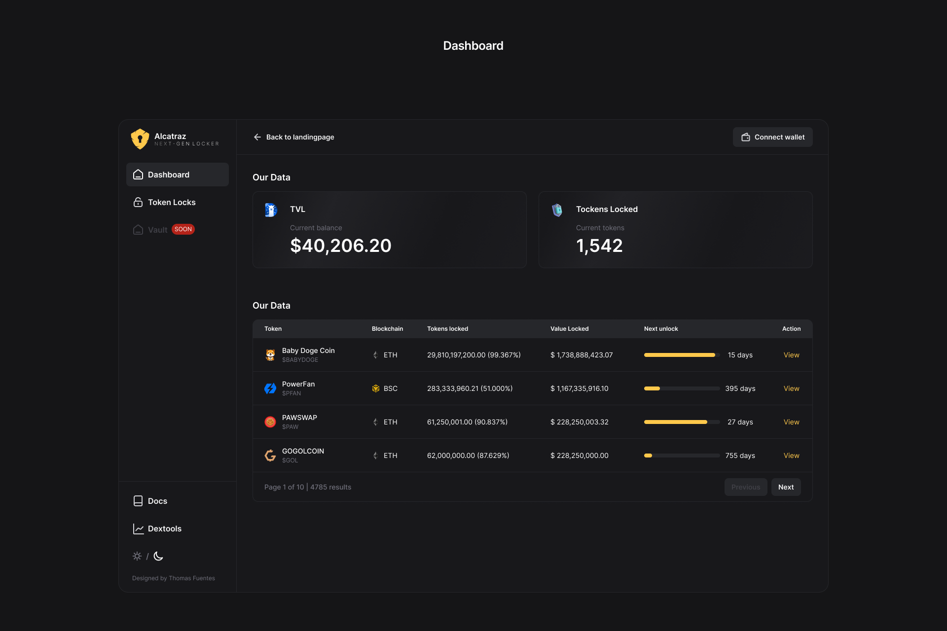 Vue globale du projet Alcatraz Locker